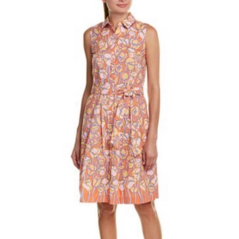 J. McLaughlin Sleeveless Floral Tunic Dress in Peach, Pink, White
